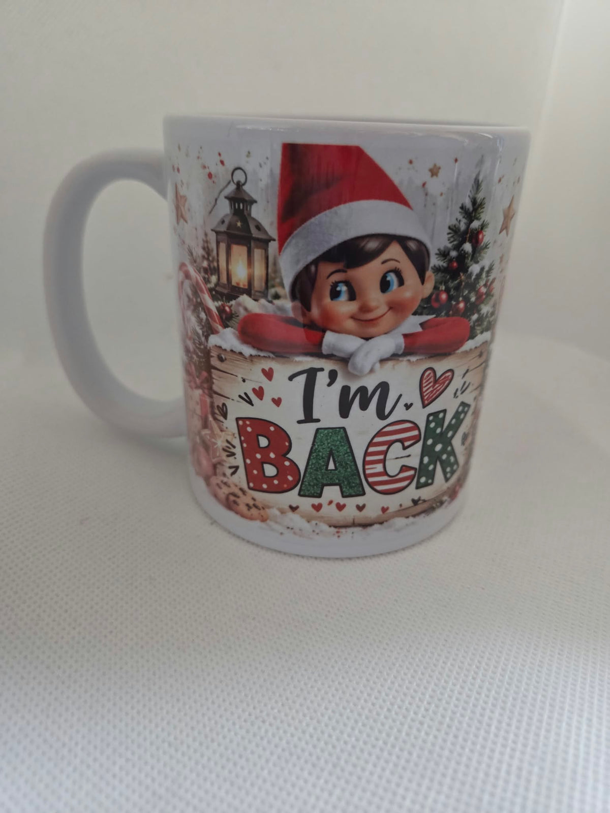🎄 Personalised “I’m Back” Elf Arrival Mug 🎅