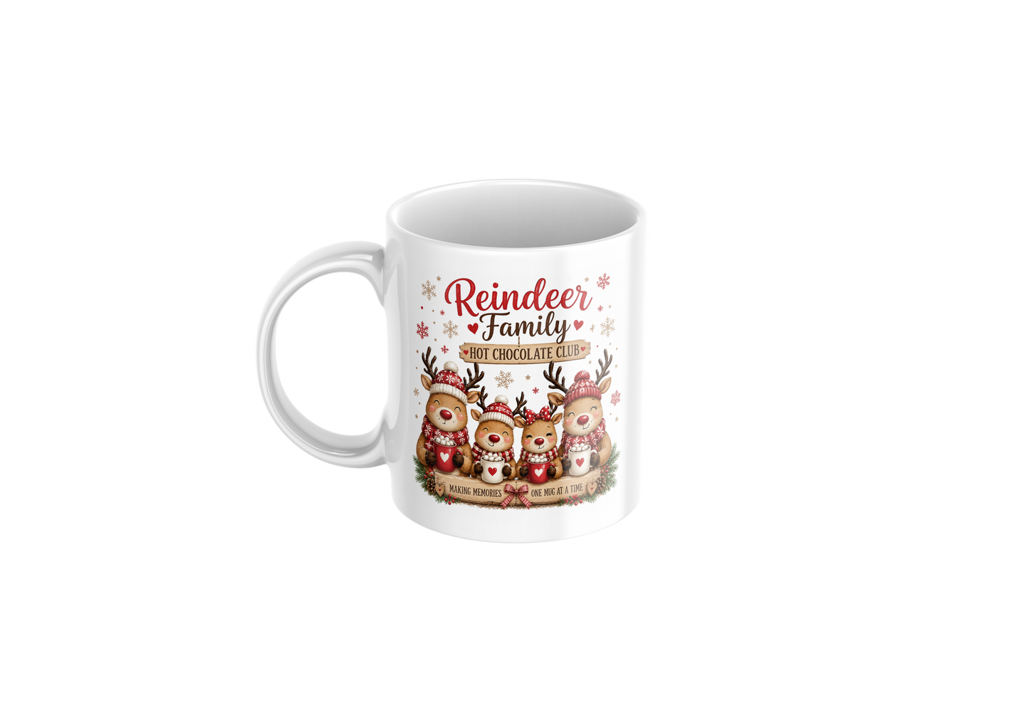 Reindeer Family Hot Chocolate Club Christmas Mug