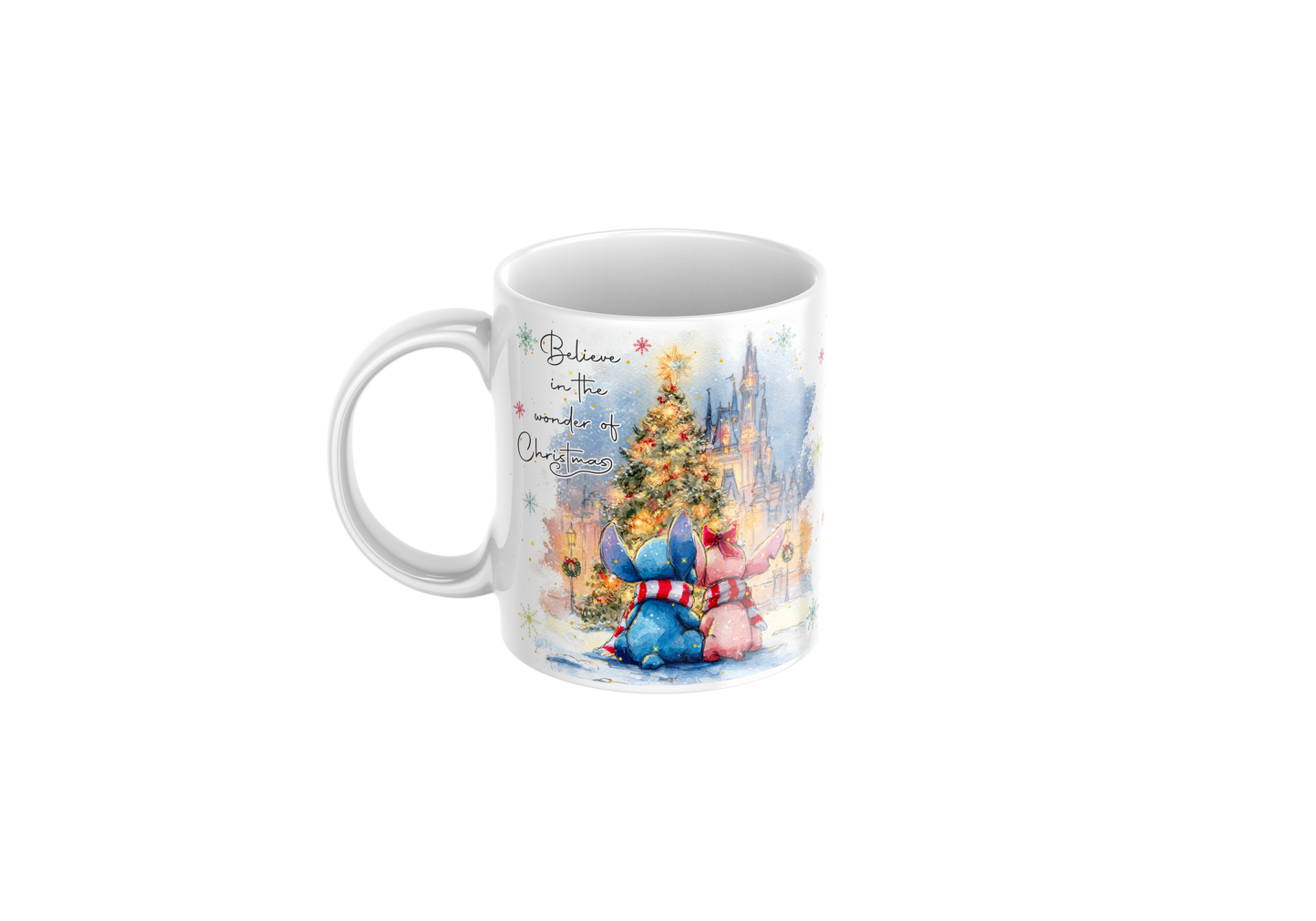 Stitch & Angel Christmas Ceramic Mug