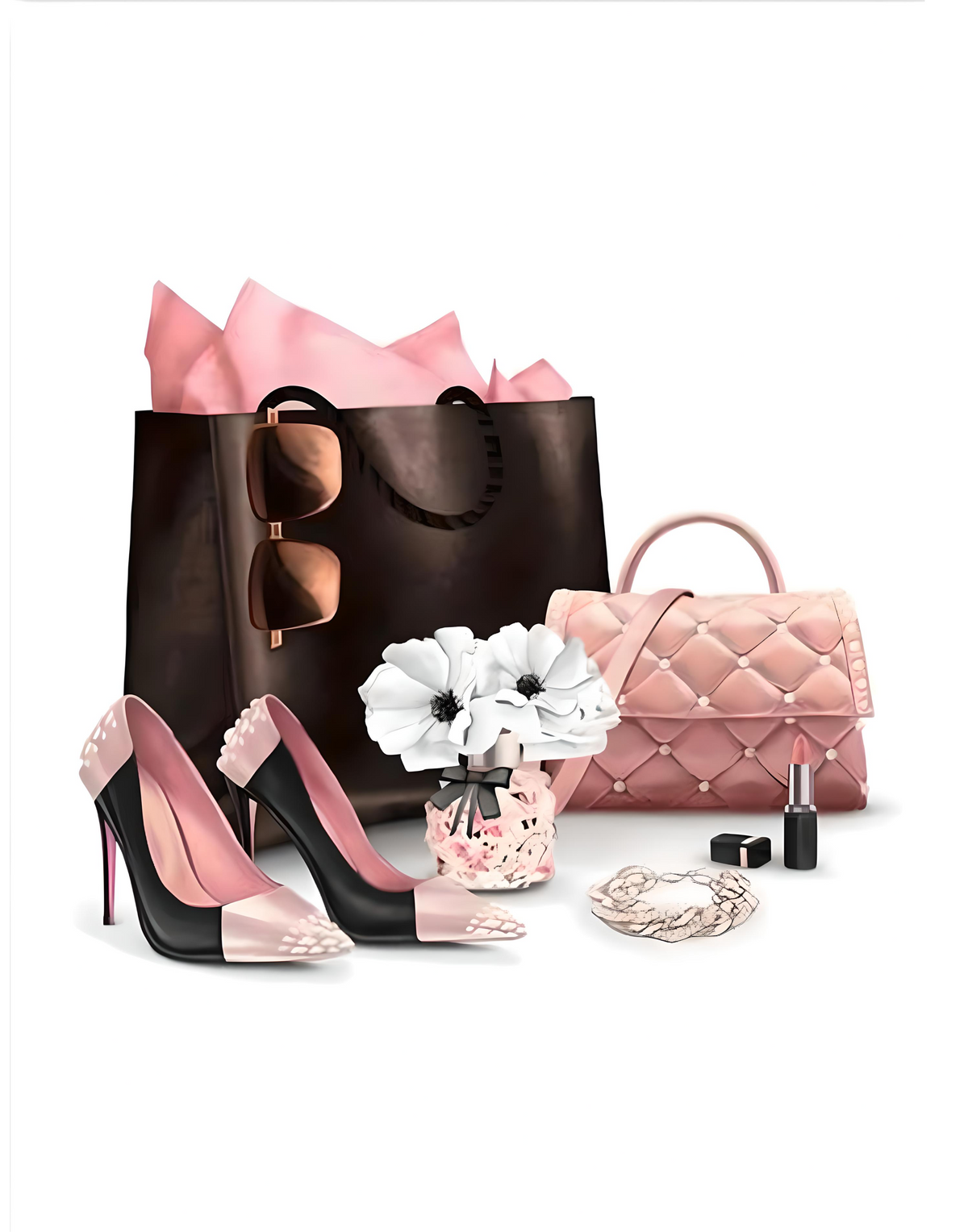 💗 Pink Glam & Fashion A4 Print 👠✨