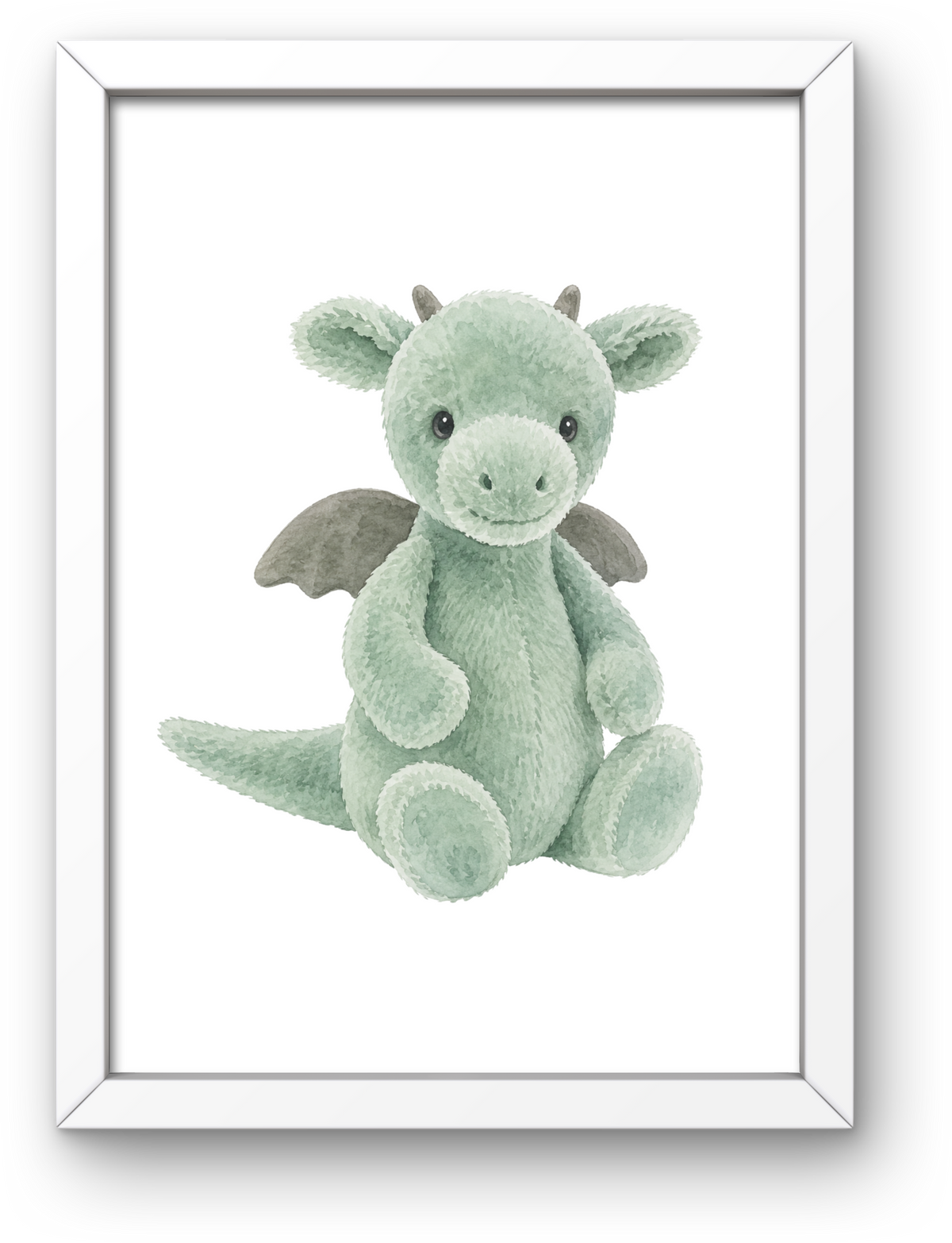 Cute Green Dragon A4 Print