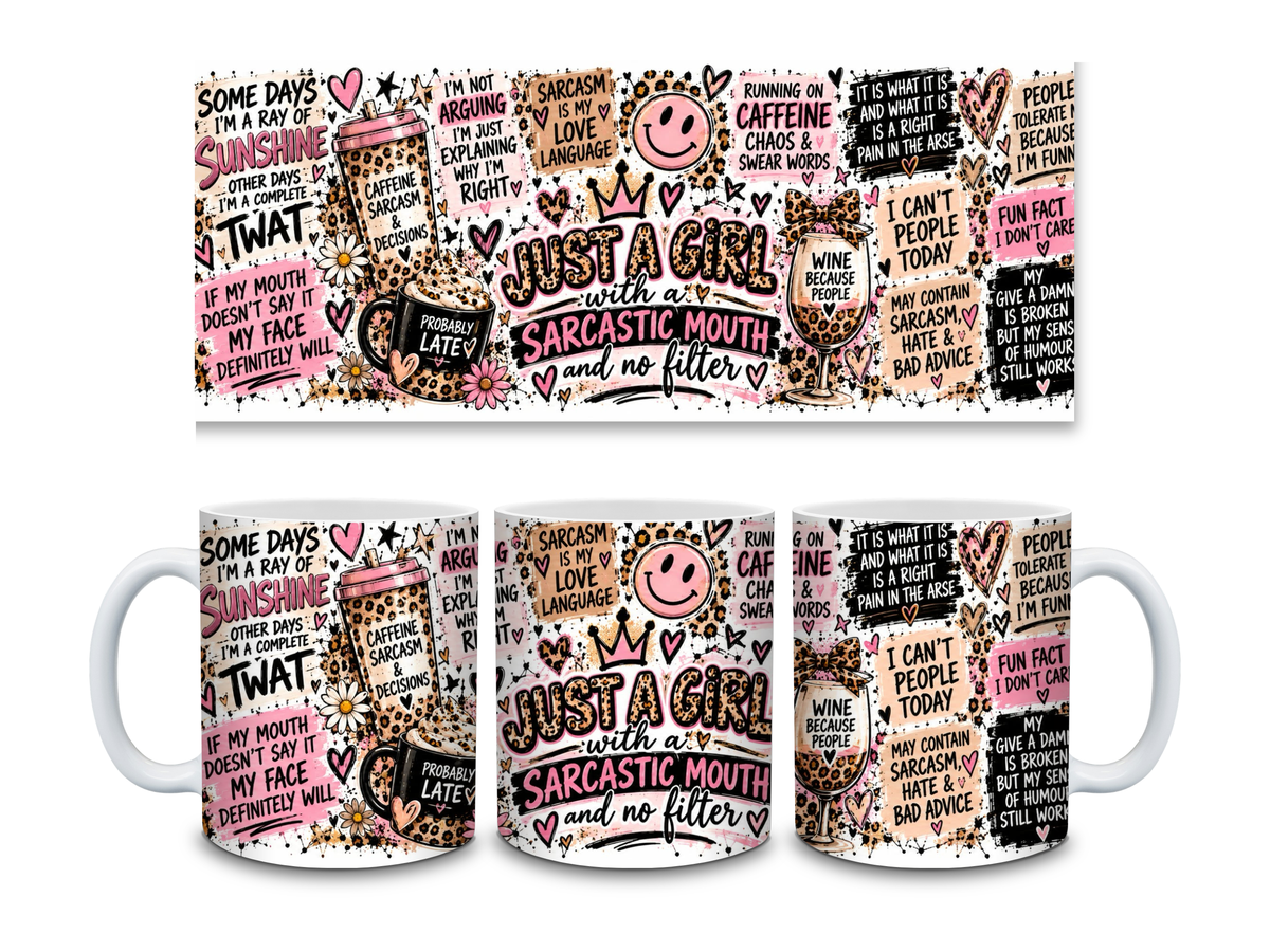 💕 Just a Girl with a Sarcastic Mouth Mug 😂