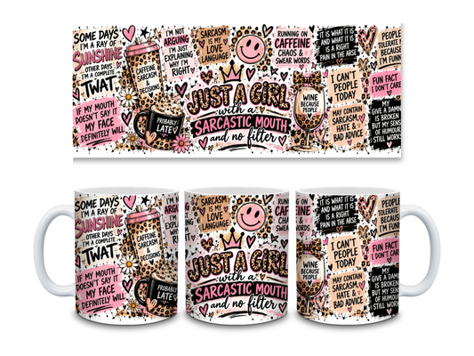 💕 Just a Girl with a Sarcastic Mouth Mug 😂