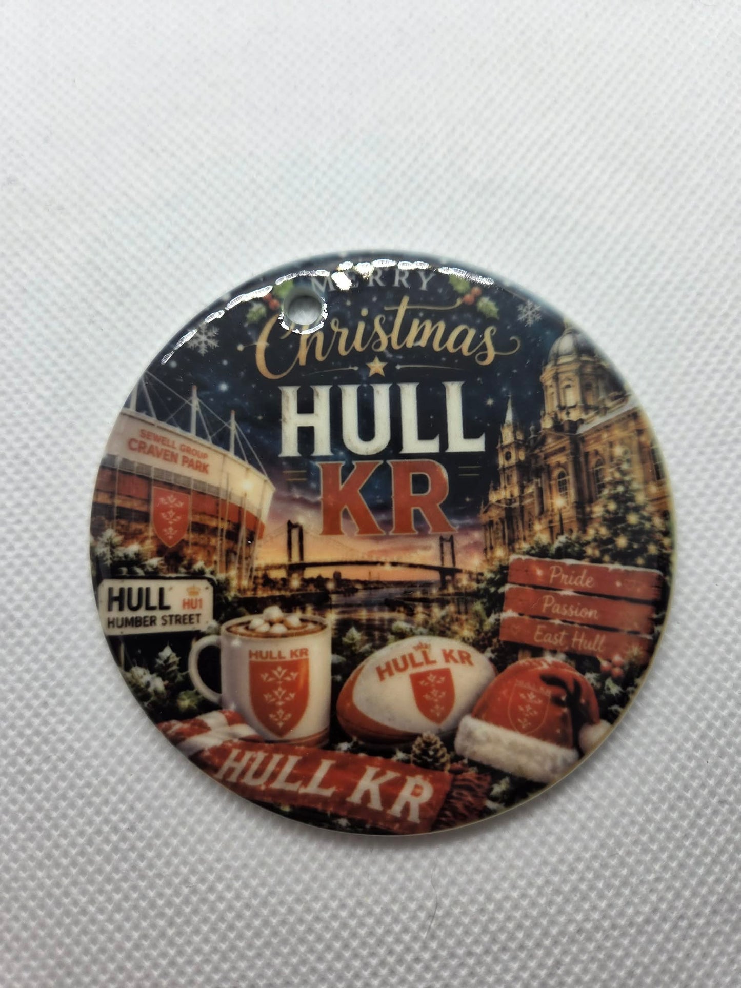 Hull KR Inspired Christmas Ceramic Ornament