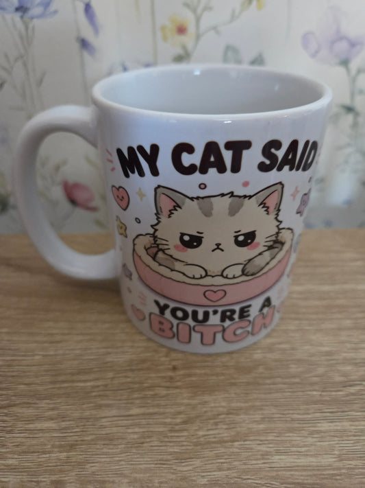 Funny Cat Mug | My Cat Said You're a Bitch Mug UK