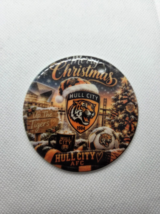 Hull City AFC Inspired Christmas Ceramic Ornament