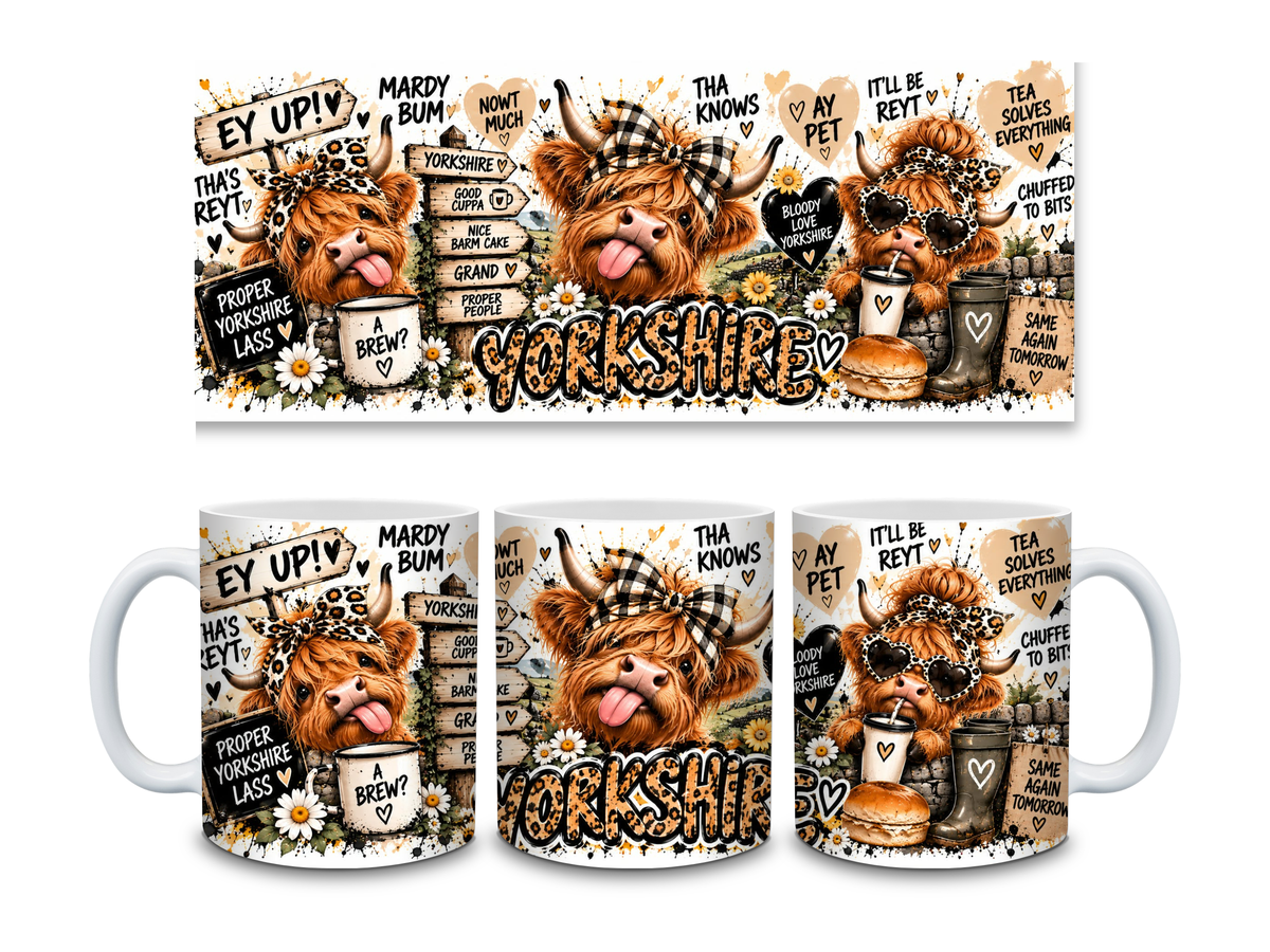 🐮🖤 Yorkshire Highland Cow Mug 🖤🐮
