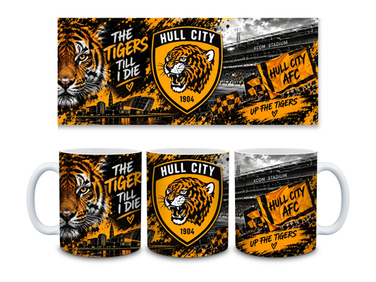 🐯 Hull City AFC Football Mug – Up The Tigers 🖤🧡