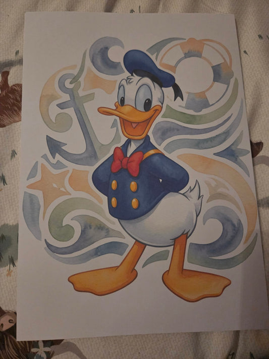Classic Sailor Duck Inspired A4 Print