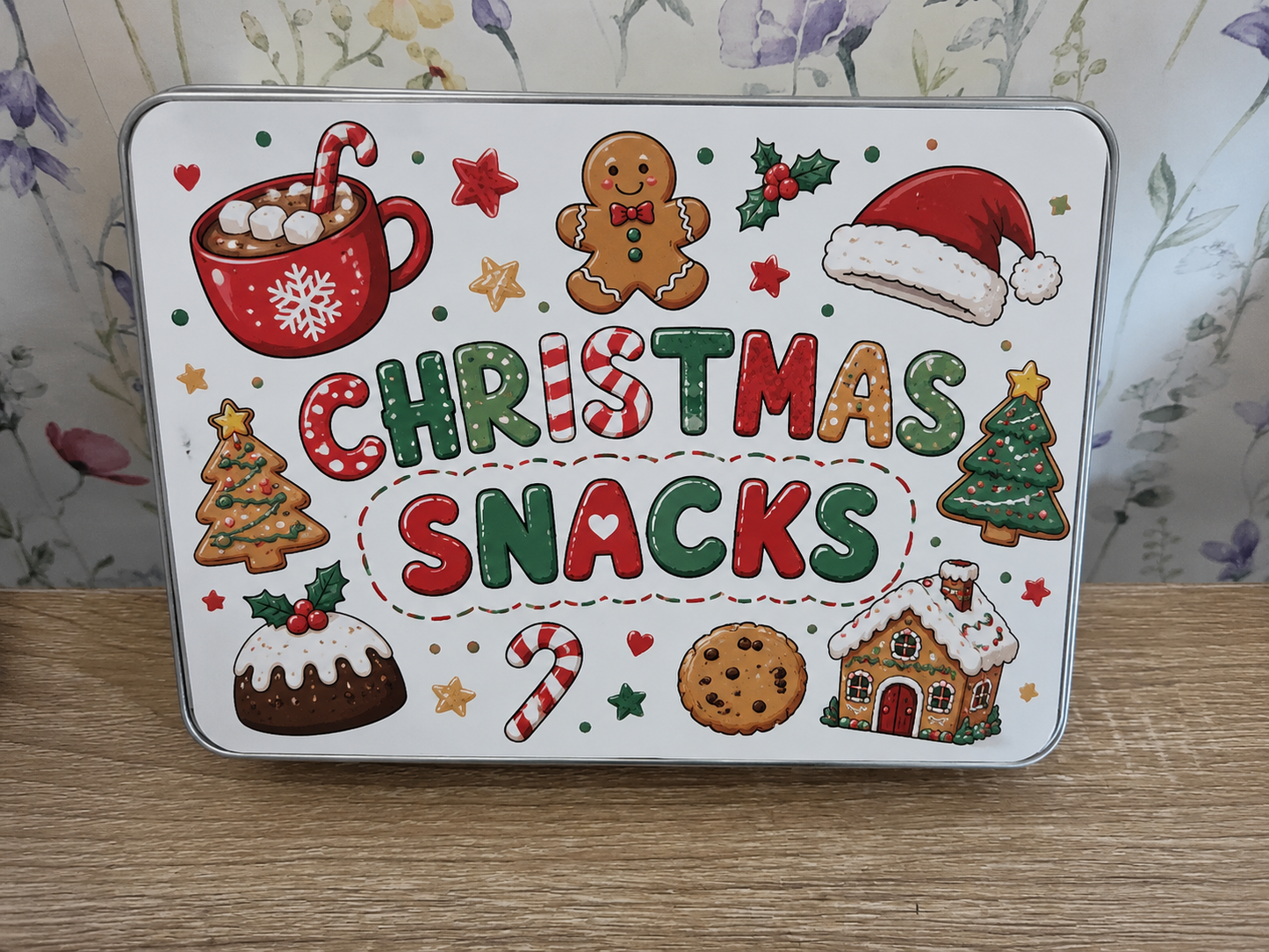 Christmas Snacks Storage Tin |
