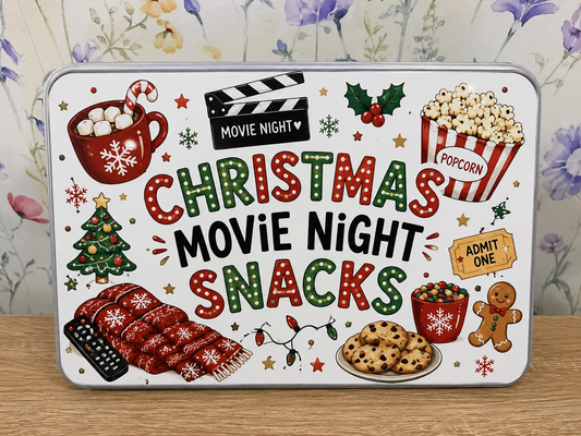 Christmas Movie Night Snack Tin
