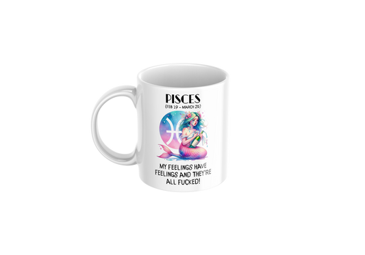 Pisces Humor Mug – 11oz Zodiac Coffee Cup