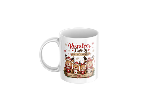 Reindeer Family Hot Chocolate Club Christmas Mug