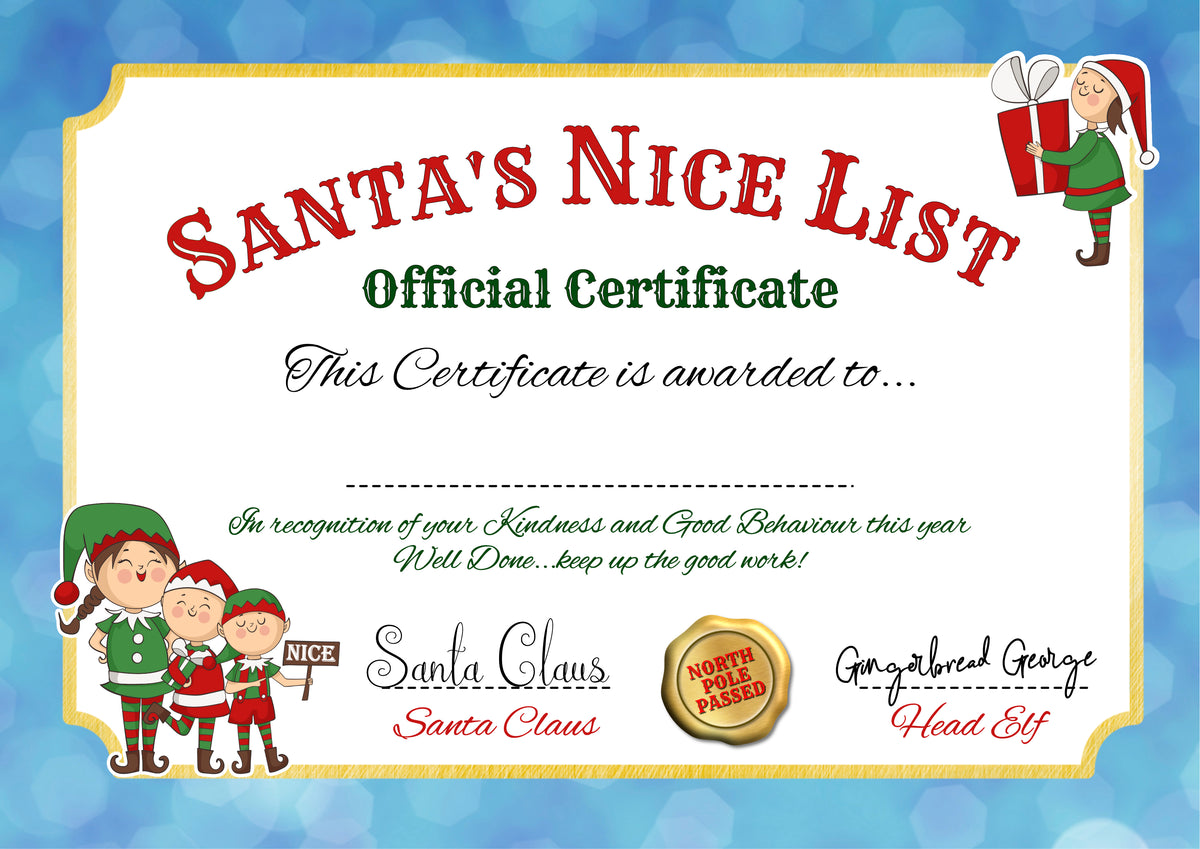 🎅 Santa's Nice List Certificate 🎄
