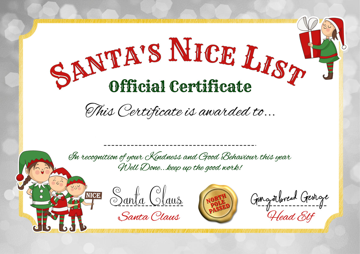 🎅 Santa's Nice List Certificate 🎄