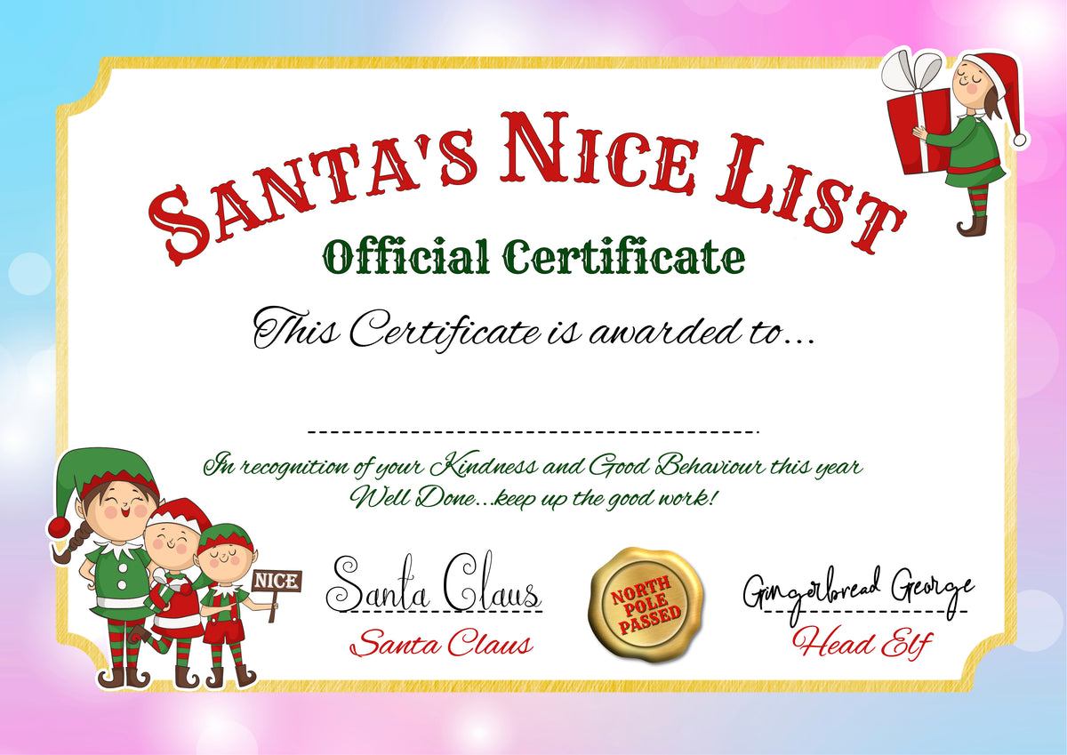 🎅 Santa's Nice List Certificate 🎄