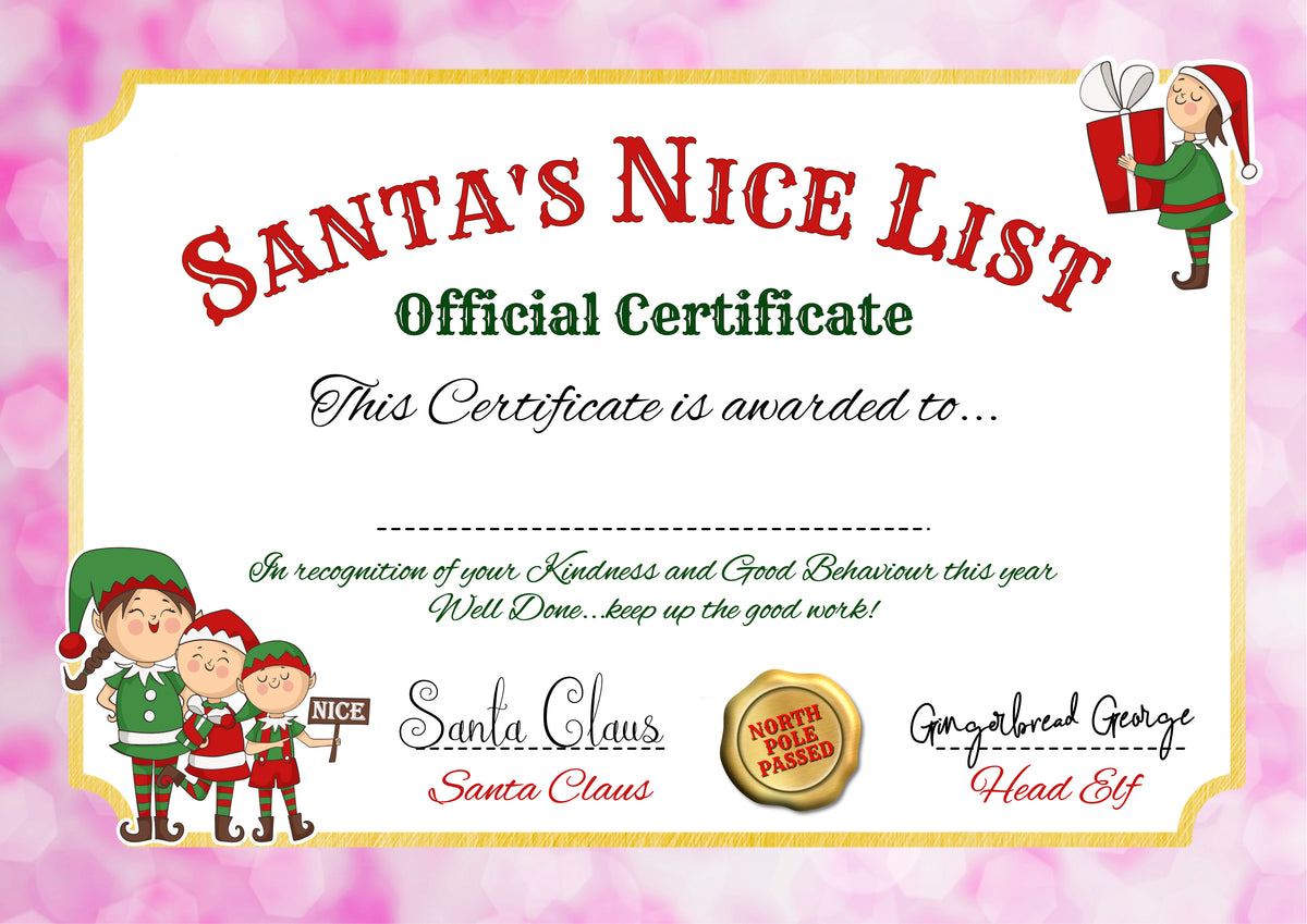 🎅 Santa's Nice List Certificate 🎄