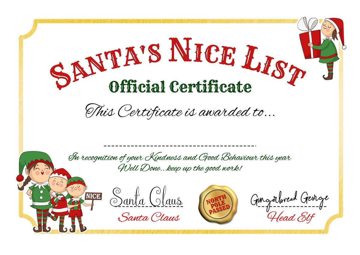 🎅 Santa's Nice List Certificate 🎄