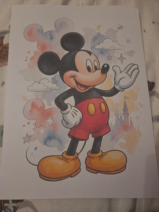Classic Boy Mouse Inspired A4 Print