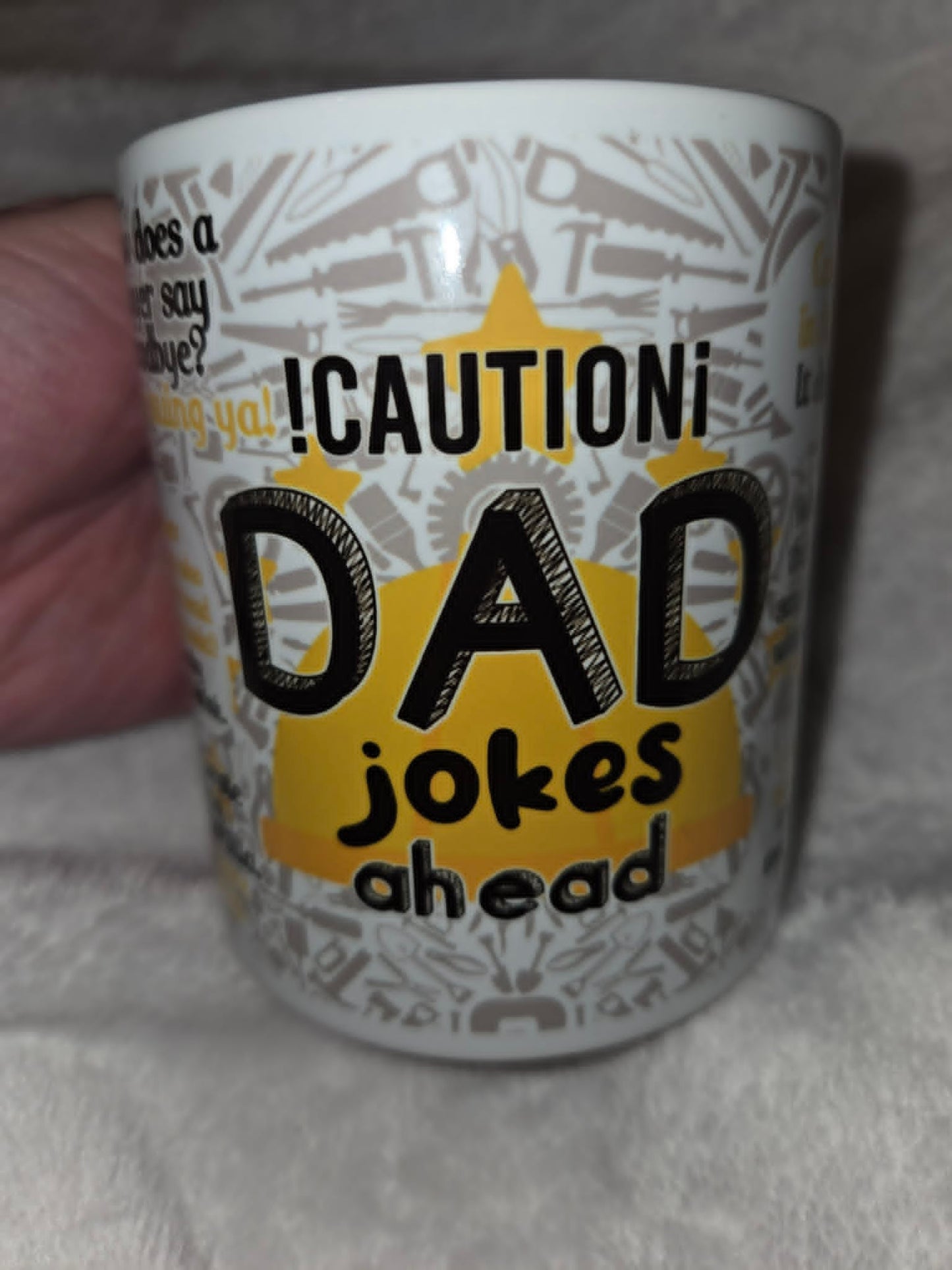 Caution Dad Joke Mug