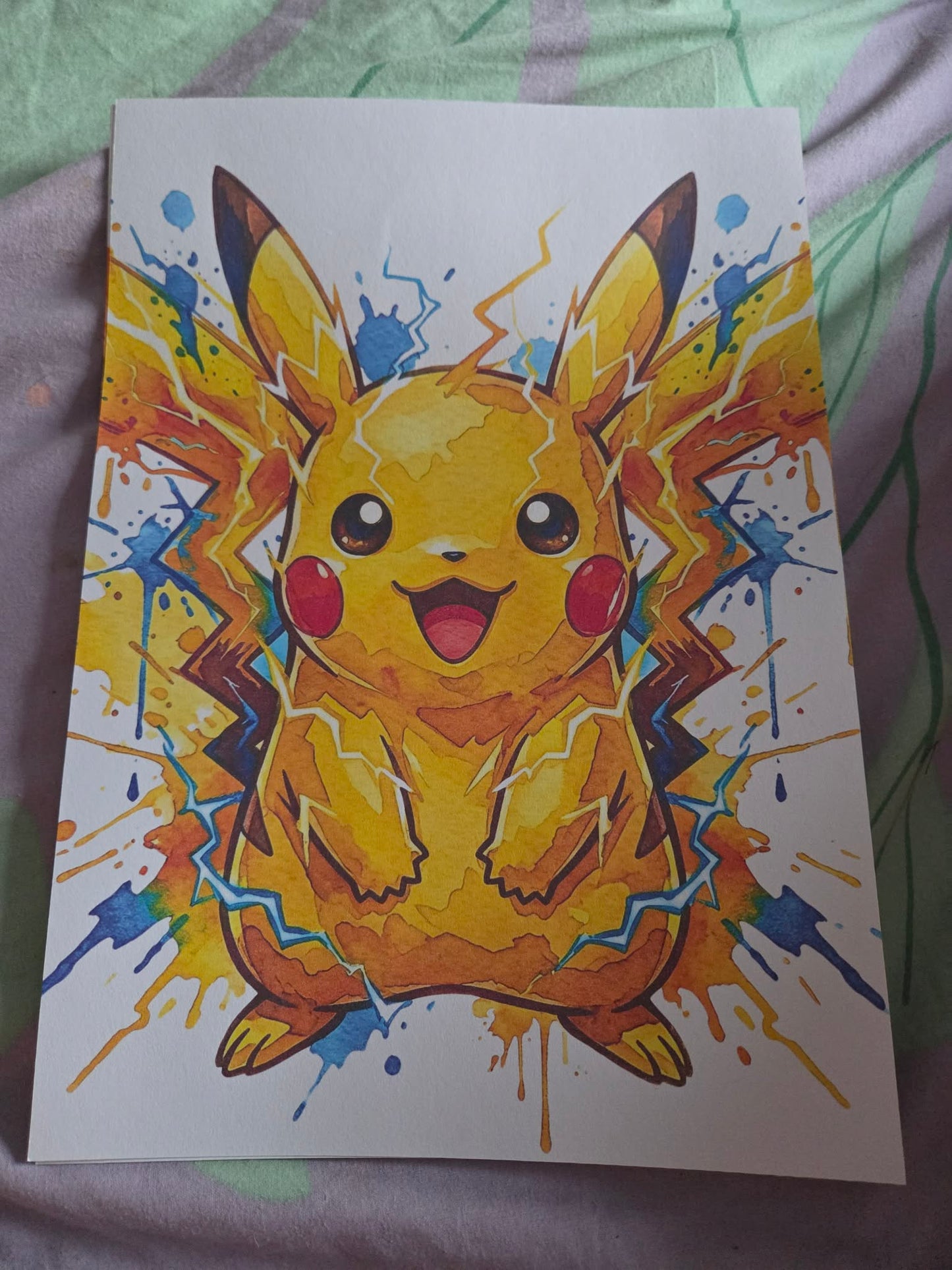 Pikachu-Inspired Watercolour Print