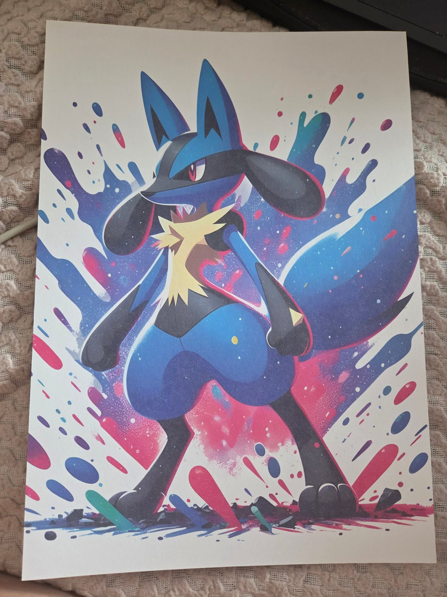 Lucario-Inspired Watercolour Print