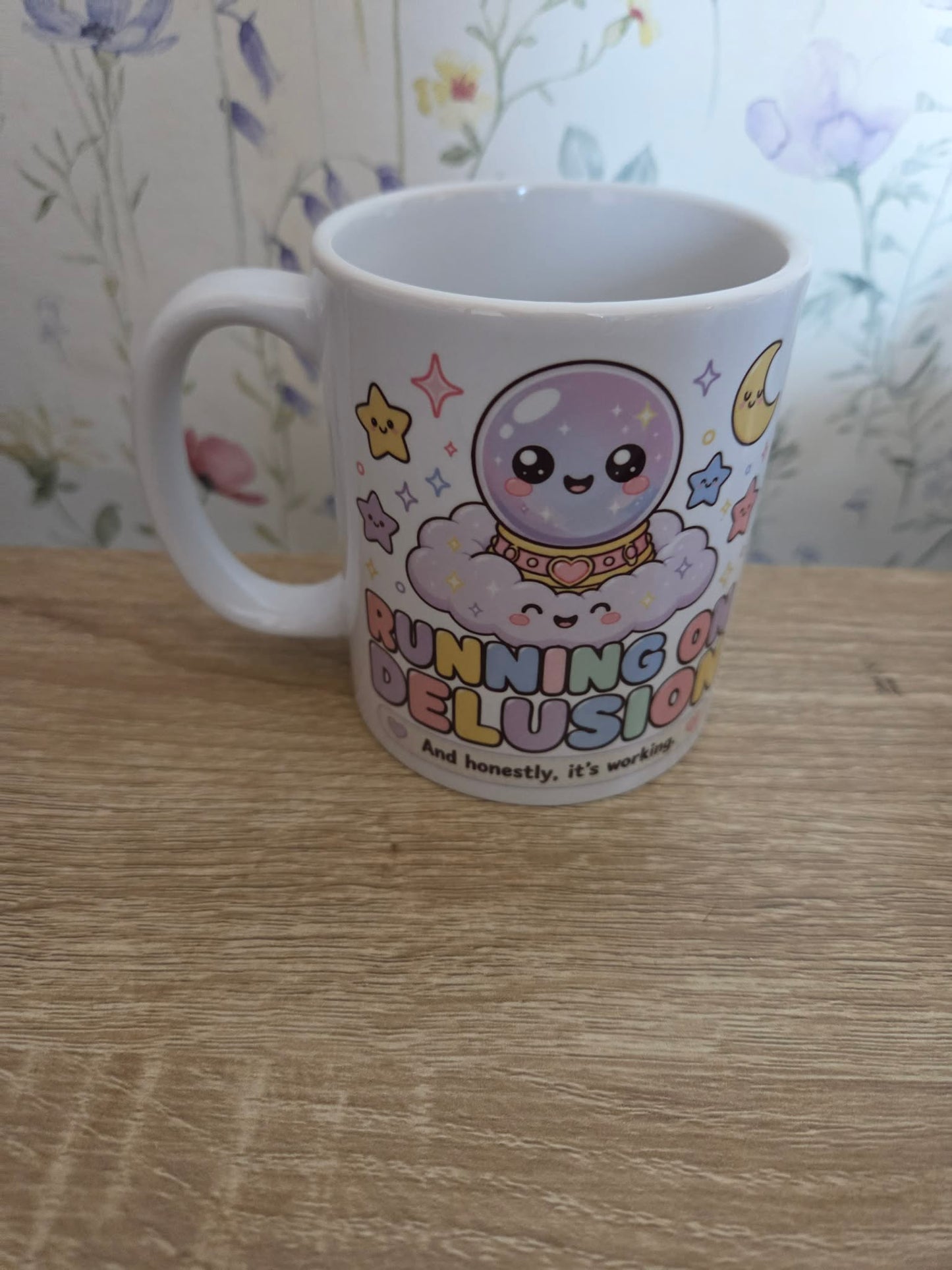 "Running on Delusion (And Honestly, It's Working)" Funny Coffee Mug