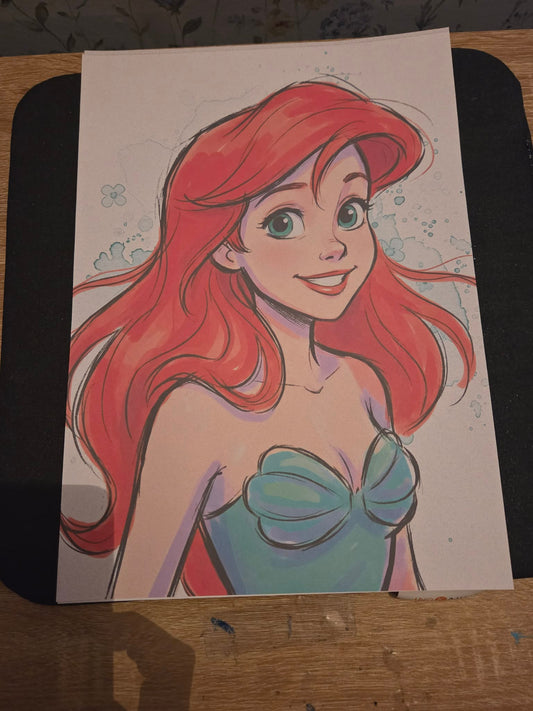 Mermaid Princess Inspired A4 Print